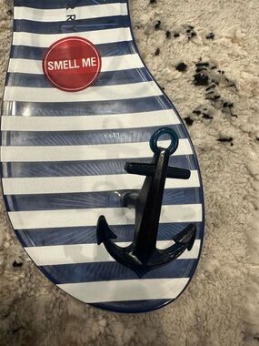 Katy Perry Striped Anchor Jelly Sandal - Navy & White size 7 new whiteout box